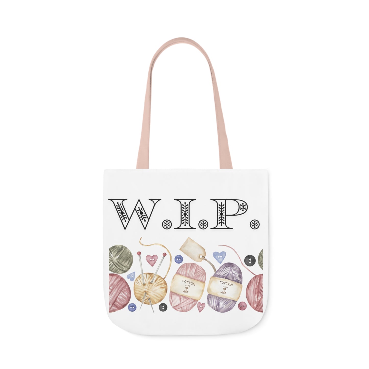 W.I.P. Yarn Canvas Tote Bag, 5-Color Straps