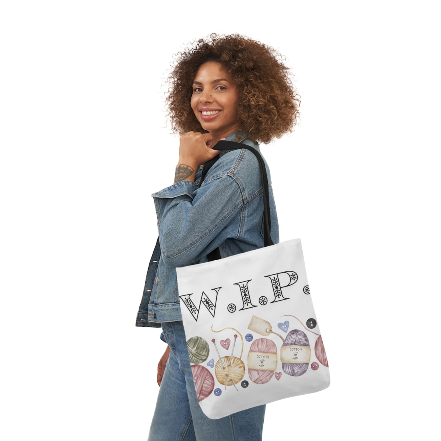 W.I.P. Yarn Canvas Tote Bag, 5-Color Straps