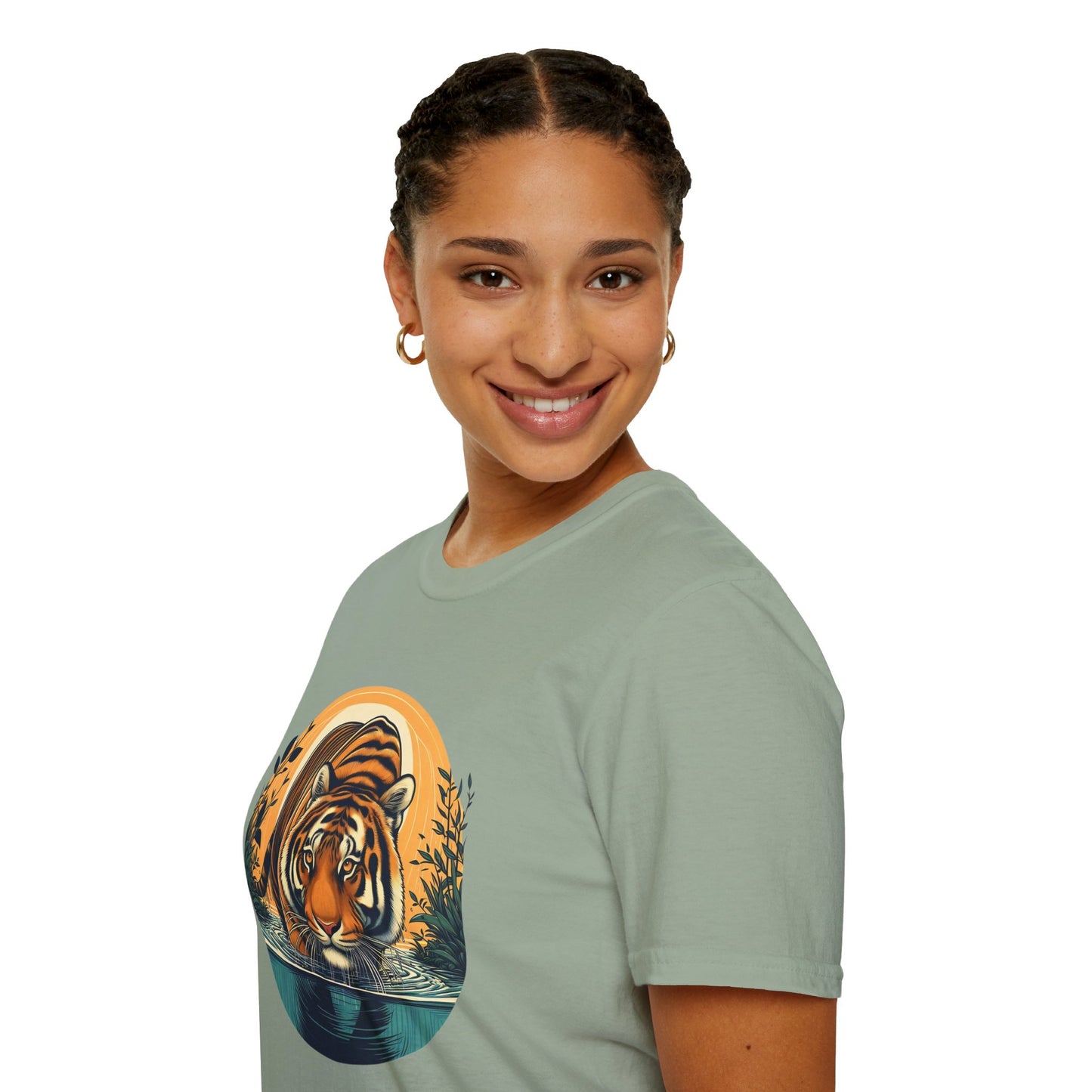 Tiger Wading Unisex Softstyle T-Shirt