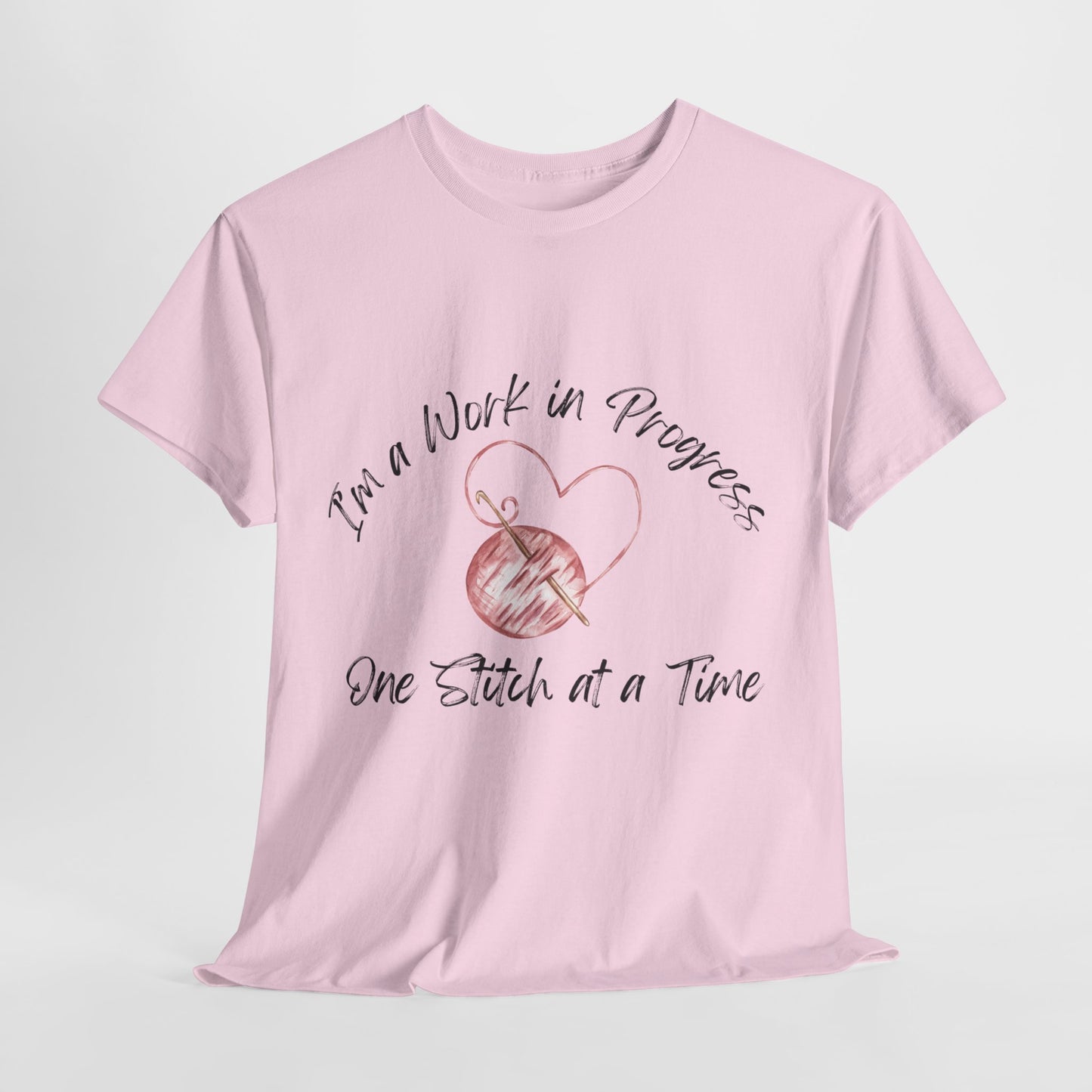 "WIP, One Stitch at a Time" Unisex Heavy Cotton Tee