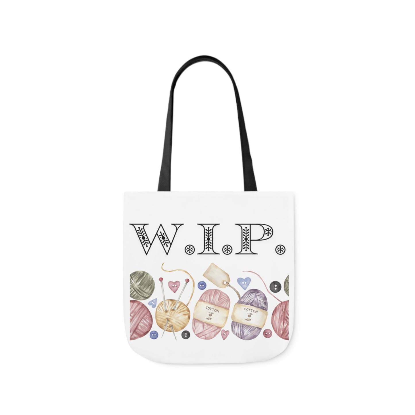 W.I.P. Yarn Canvas Tote Bag, 5-Color Straps