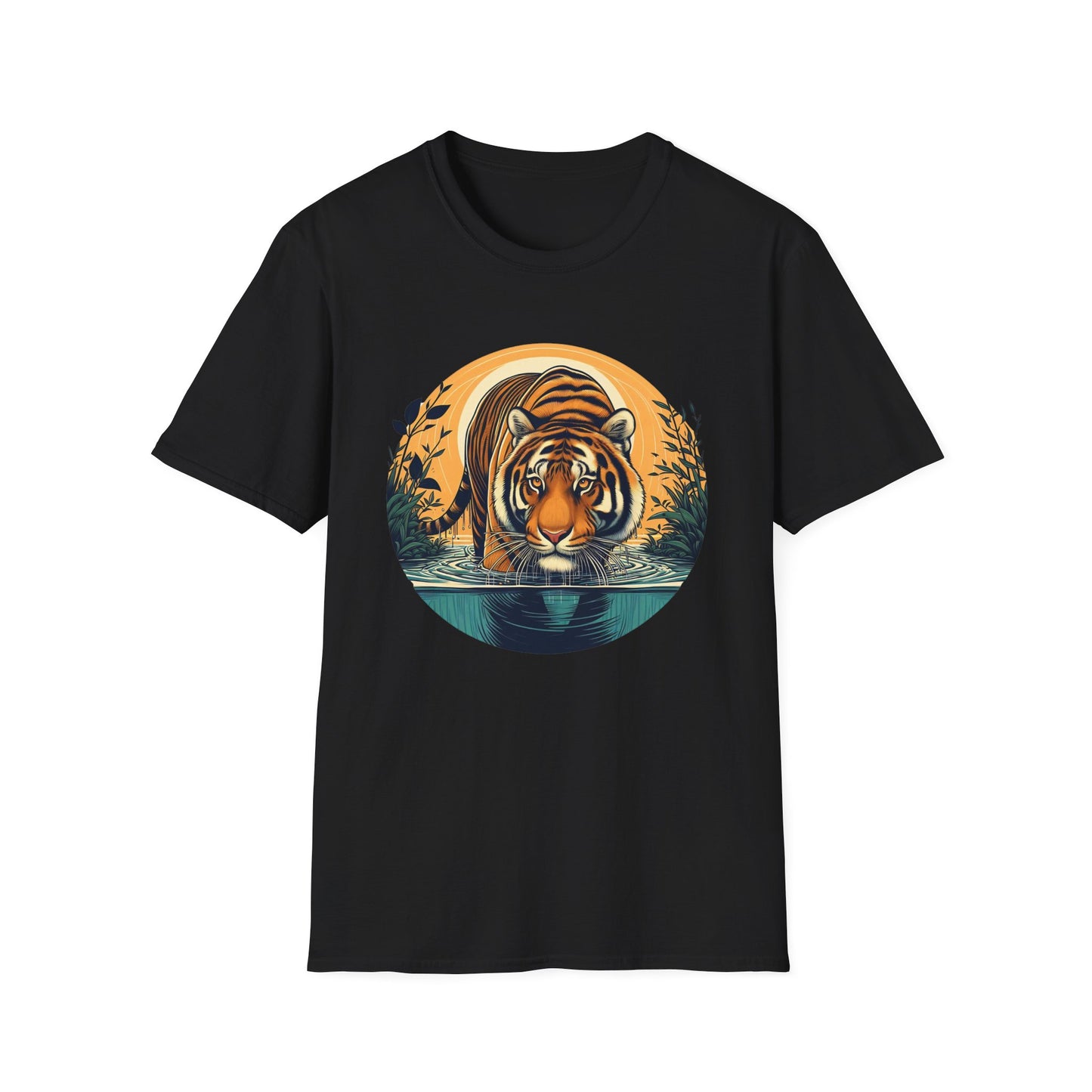 Tiger Wading Unisex Softstyle T-Shirt