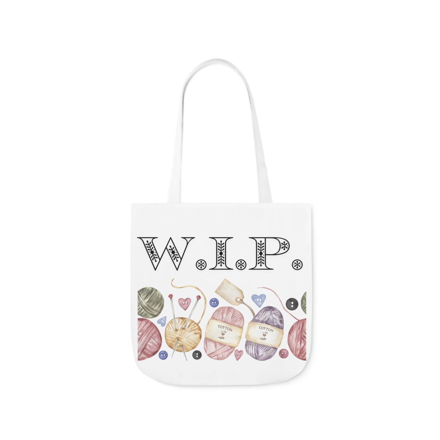 W.I.P. Yarn Canvas Tote Bag, 5-Color Straps