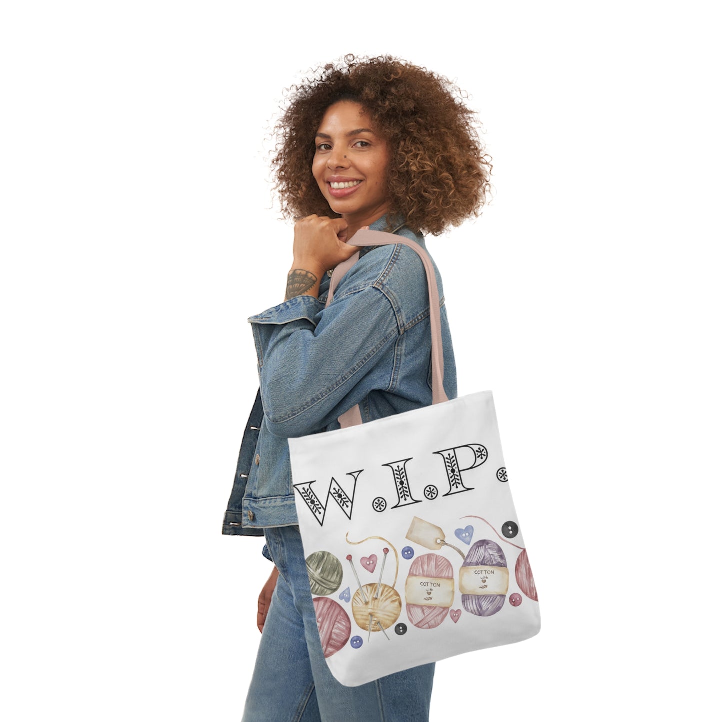 W.I.P. Yarn Canvas Tote Bag, 5-Color Straps