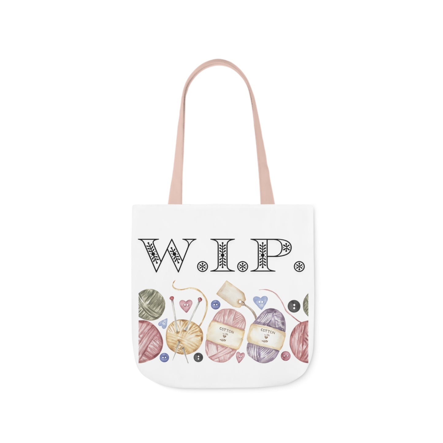 W.I.P. Yarn Canvas Tote Bag, 5-Color Straps