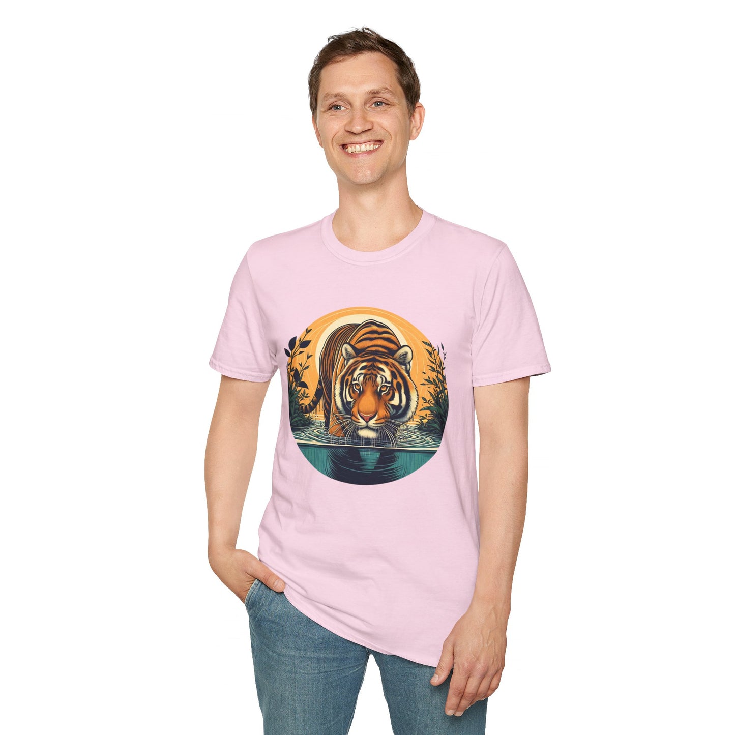 Tiger Wading Unisex Softstyle T-Shirt