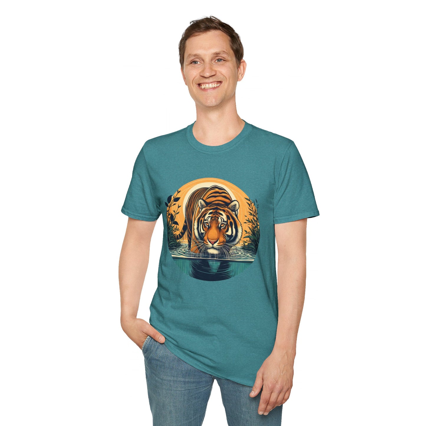 Tiger Wading Unisex Softstyle T-Shirt