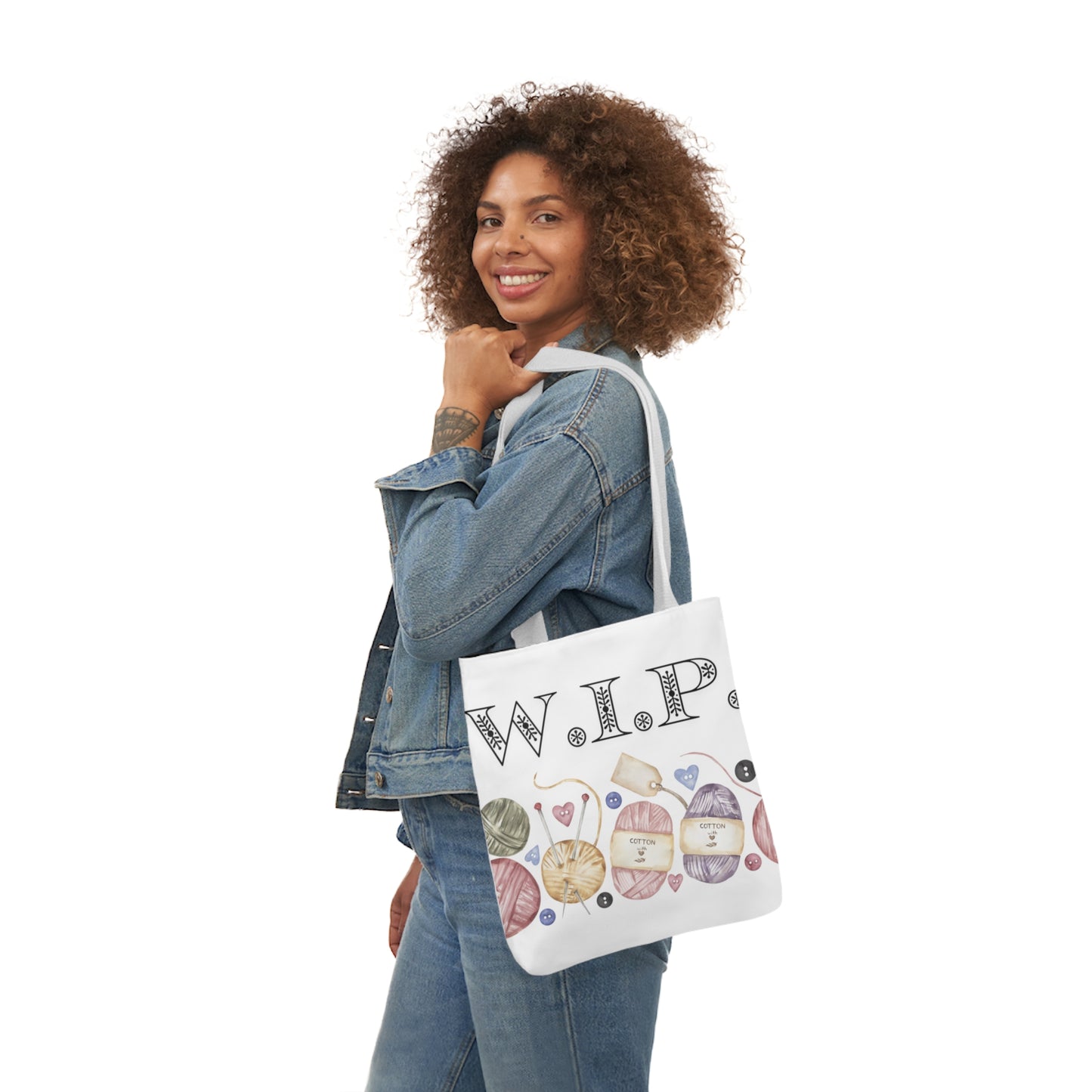 W.I.P. Yarn Canvas Tote Bag, 5-Color Straps