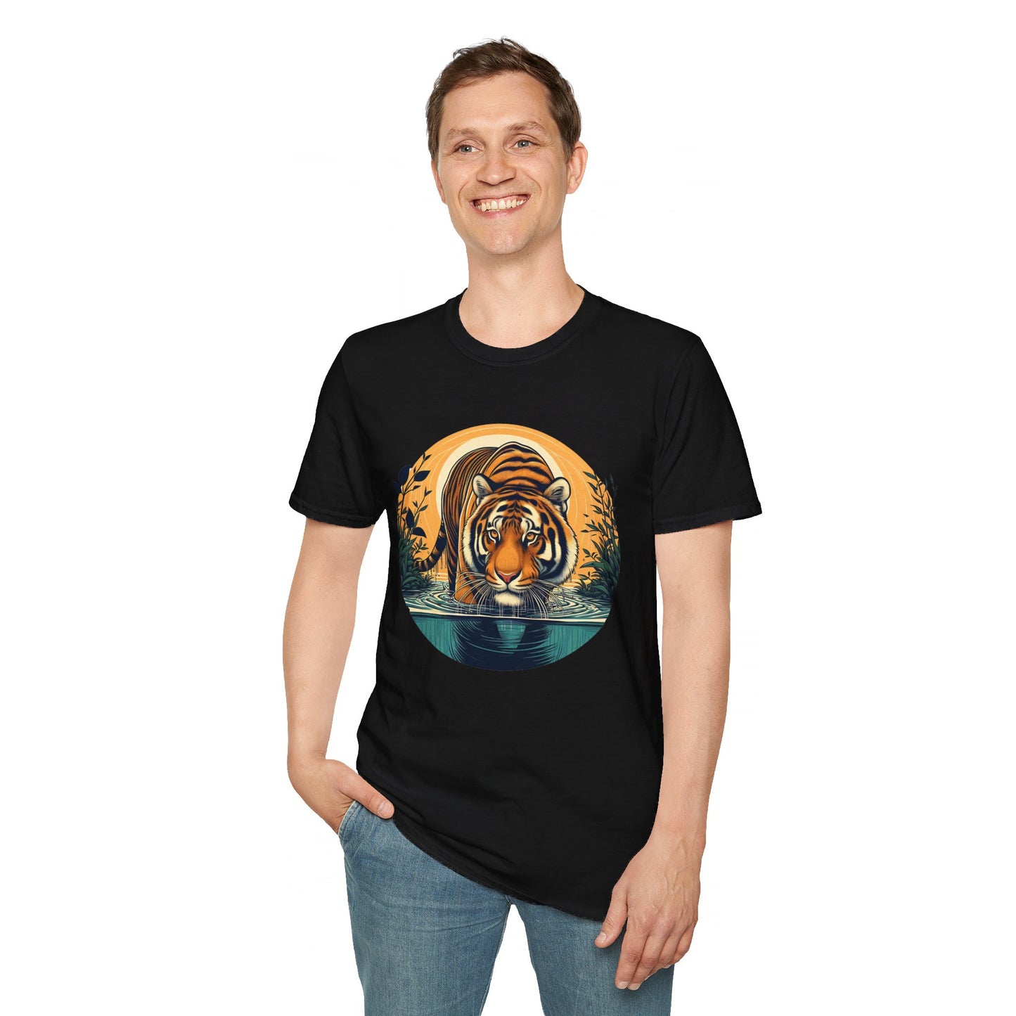 Tiger Wading Unisex Softstyle T-Shirt