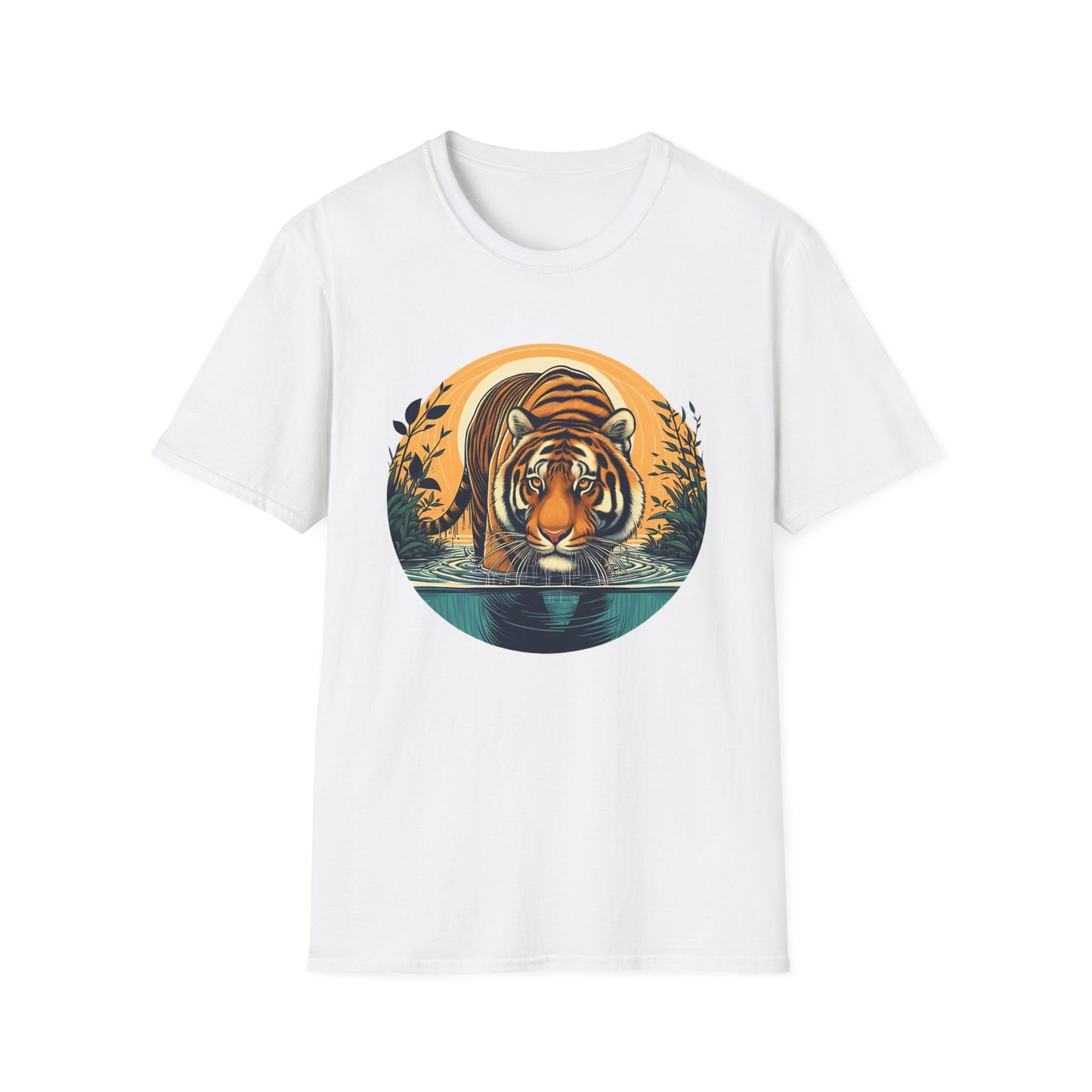 Tiger Wading Unisex Softstyle T-Shirt