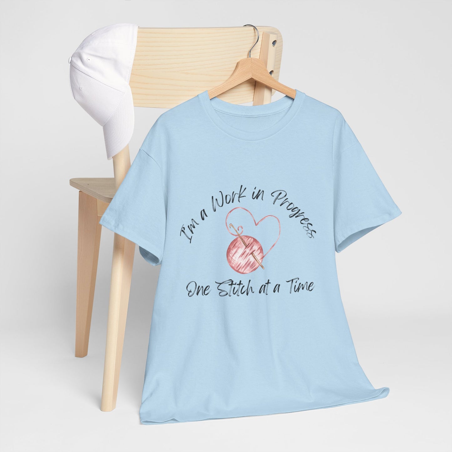 "WIP, One Stitch at a Time" Unisex Heavy Cotton Tee