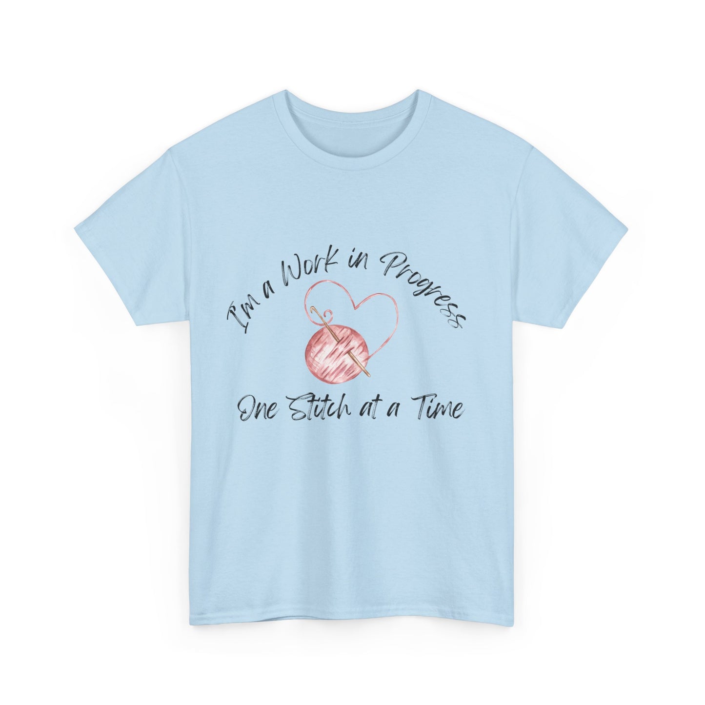 "WIP, One Stitch at a Time" Unisex Heavy Cotton Tee