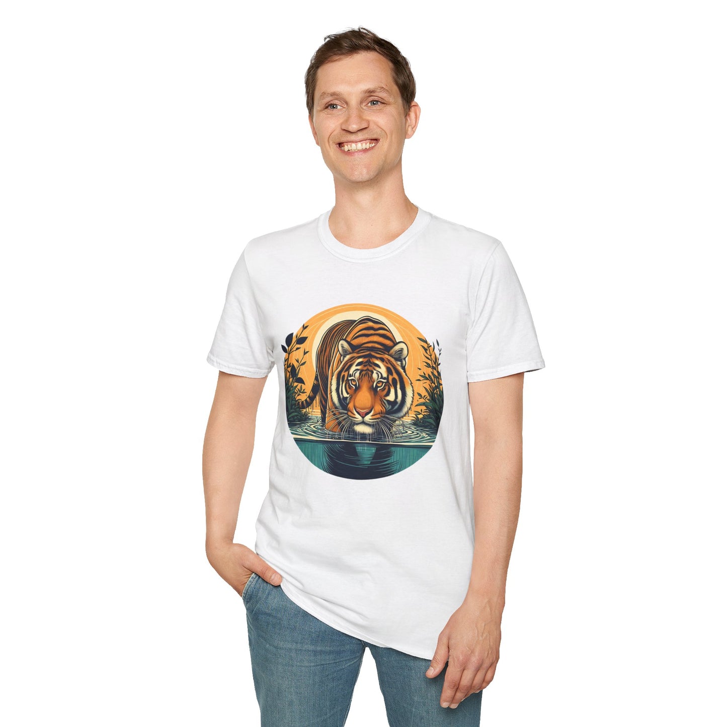 Tiger Wading Unisex Softstyle T-Shirt