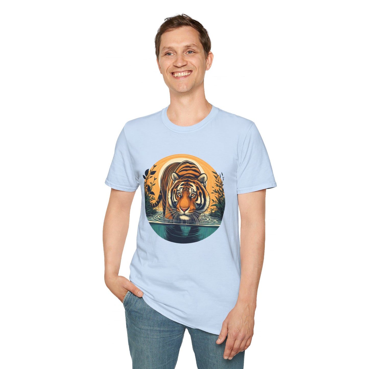 Tiger Wading Unisex Softstyle T-Shirt