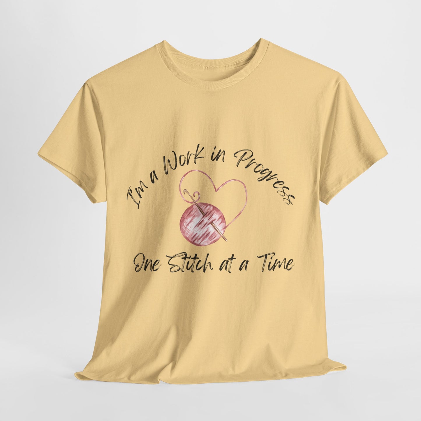 "WIP, One Stitch at a Time" Unisex Heavy Cotton Tee