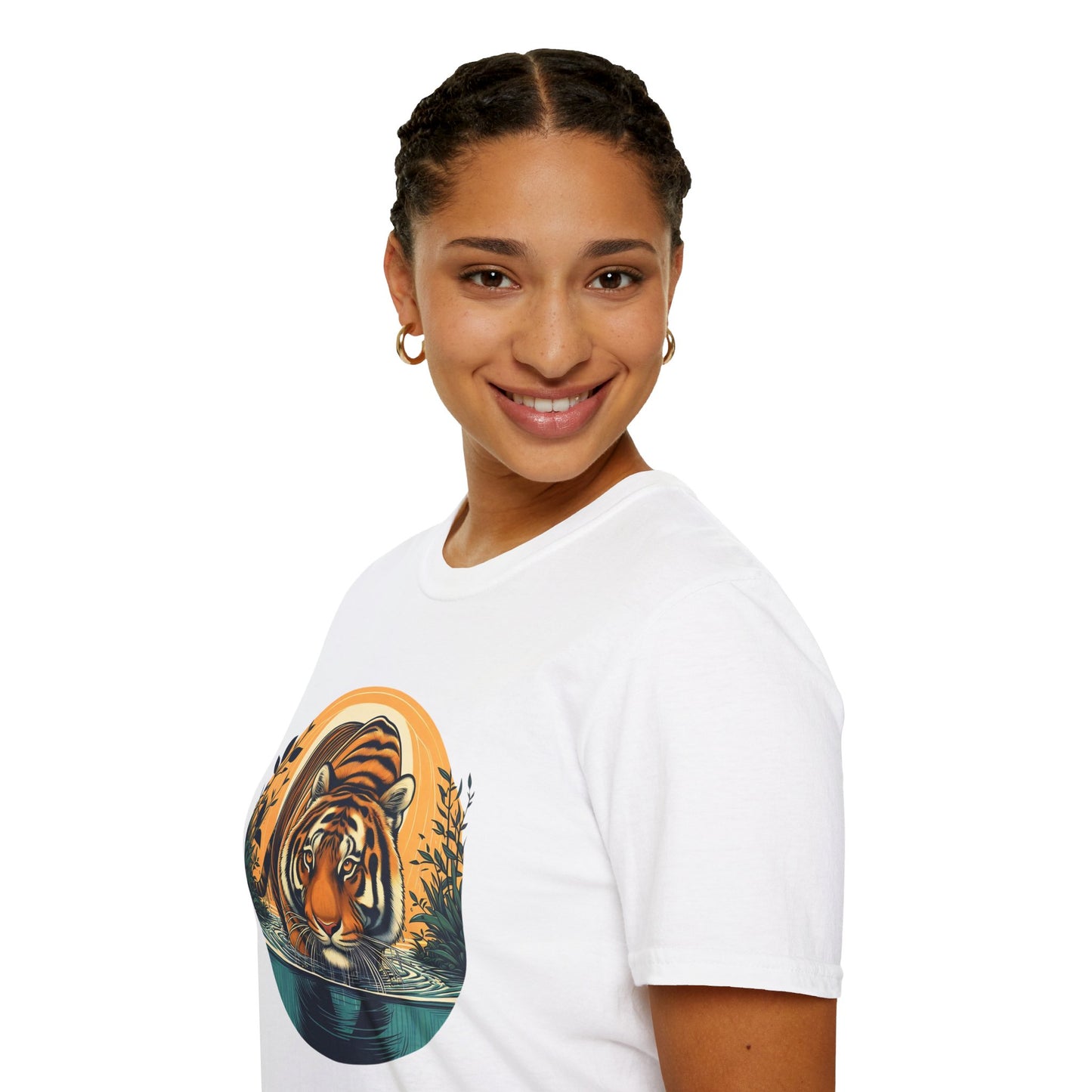 Tiger Wading Unisex Softstyle T-Shirt