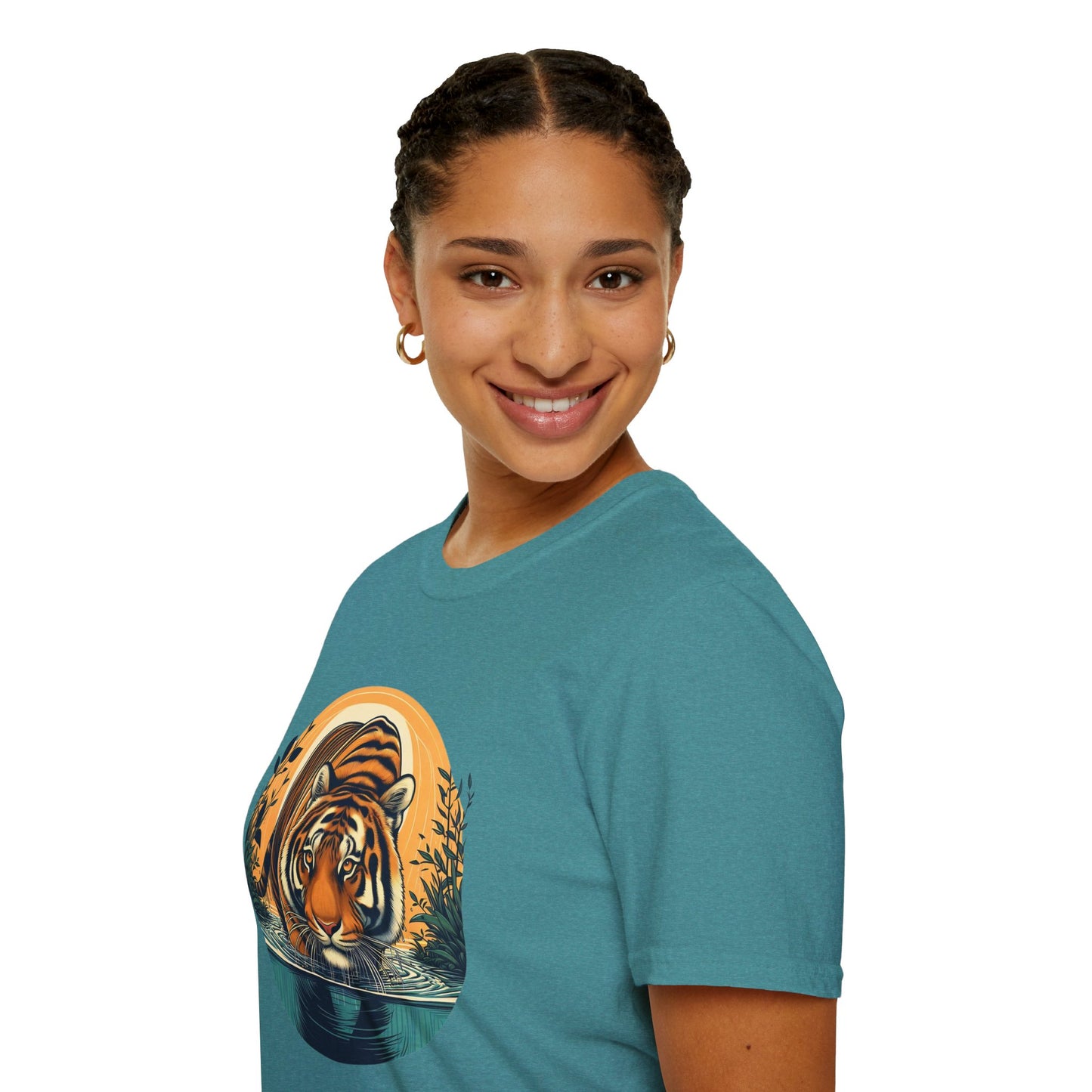 Tiger Wading Unisex Softstyle T-Shirt