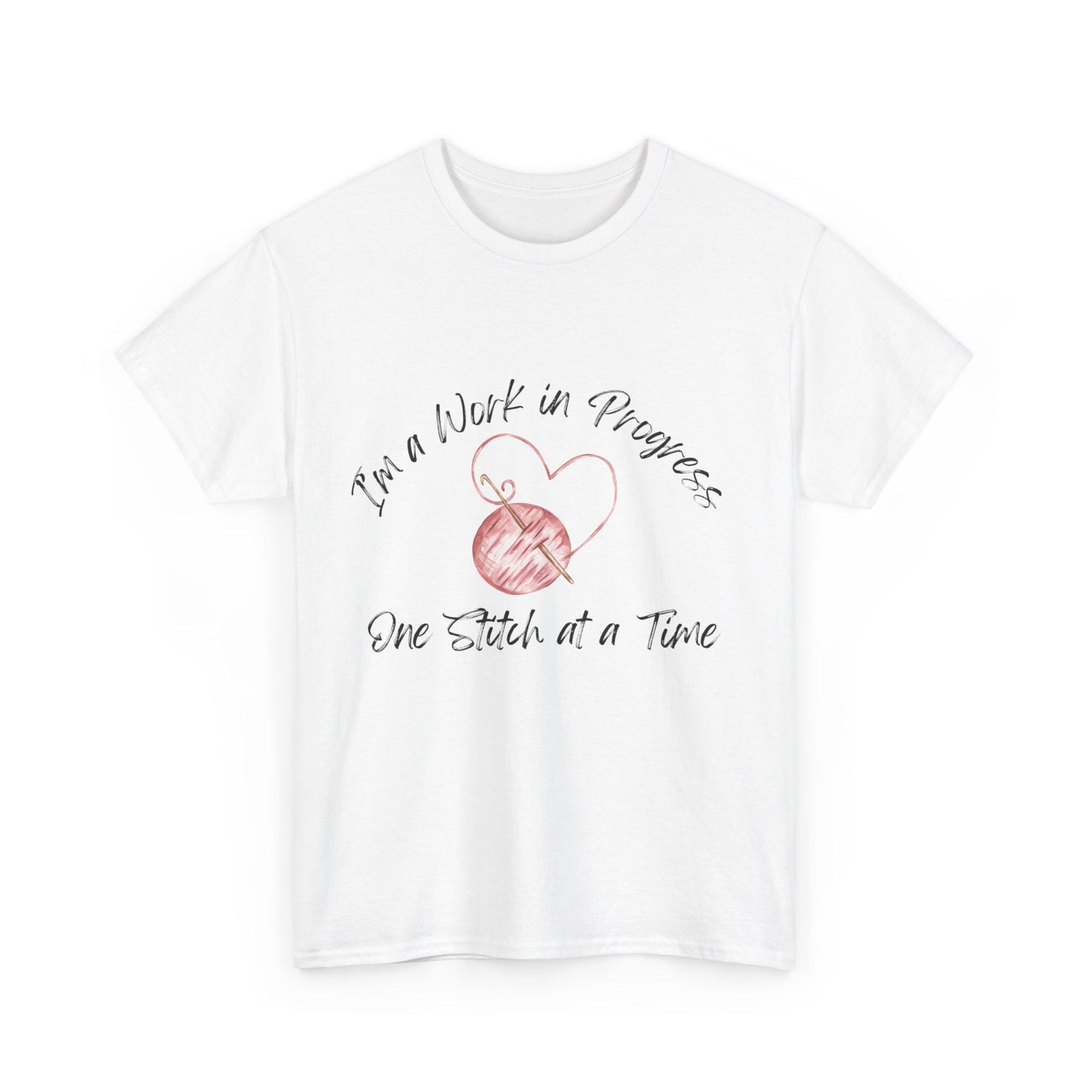 "WIP, One Stitch at a Time" Unisex Heavy Cotton Tee