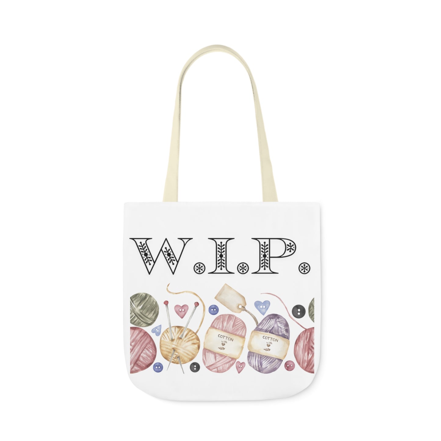 W.I.P. Yarn Canvas Tote Bag, 5-Color Straps