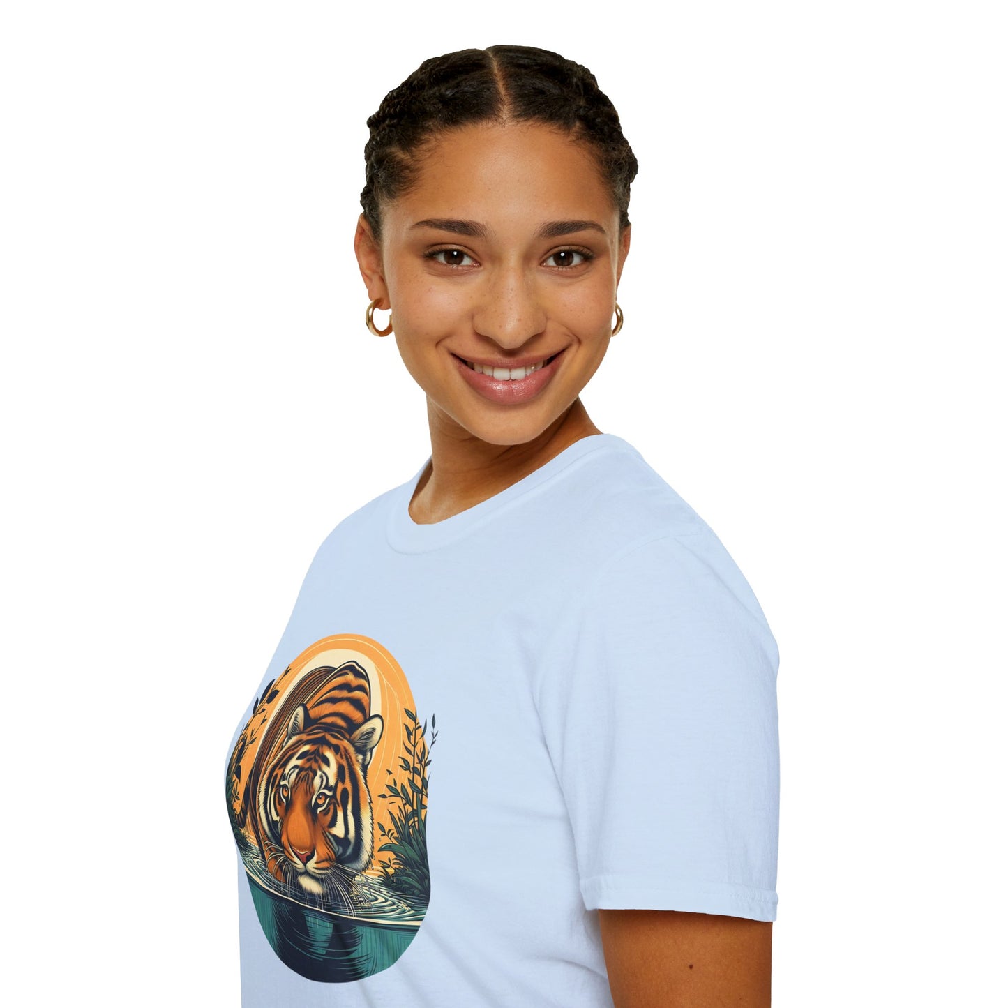 Tiger Wading Unisex Softstyle T-Shirt