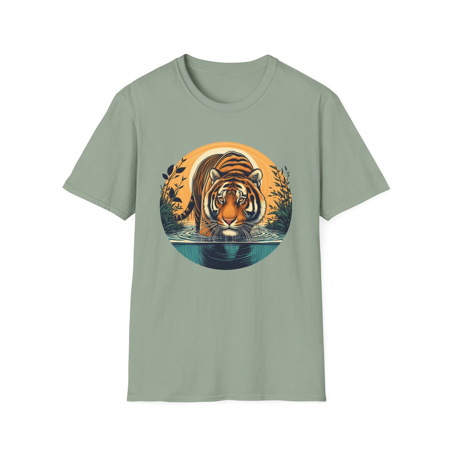 Tiger Wading Unisex Softstyle T-Shirt