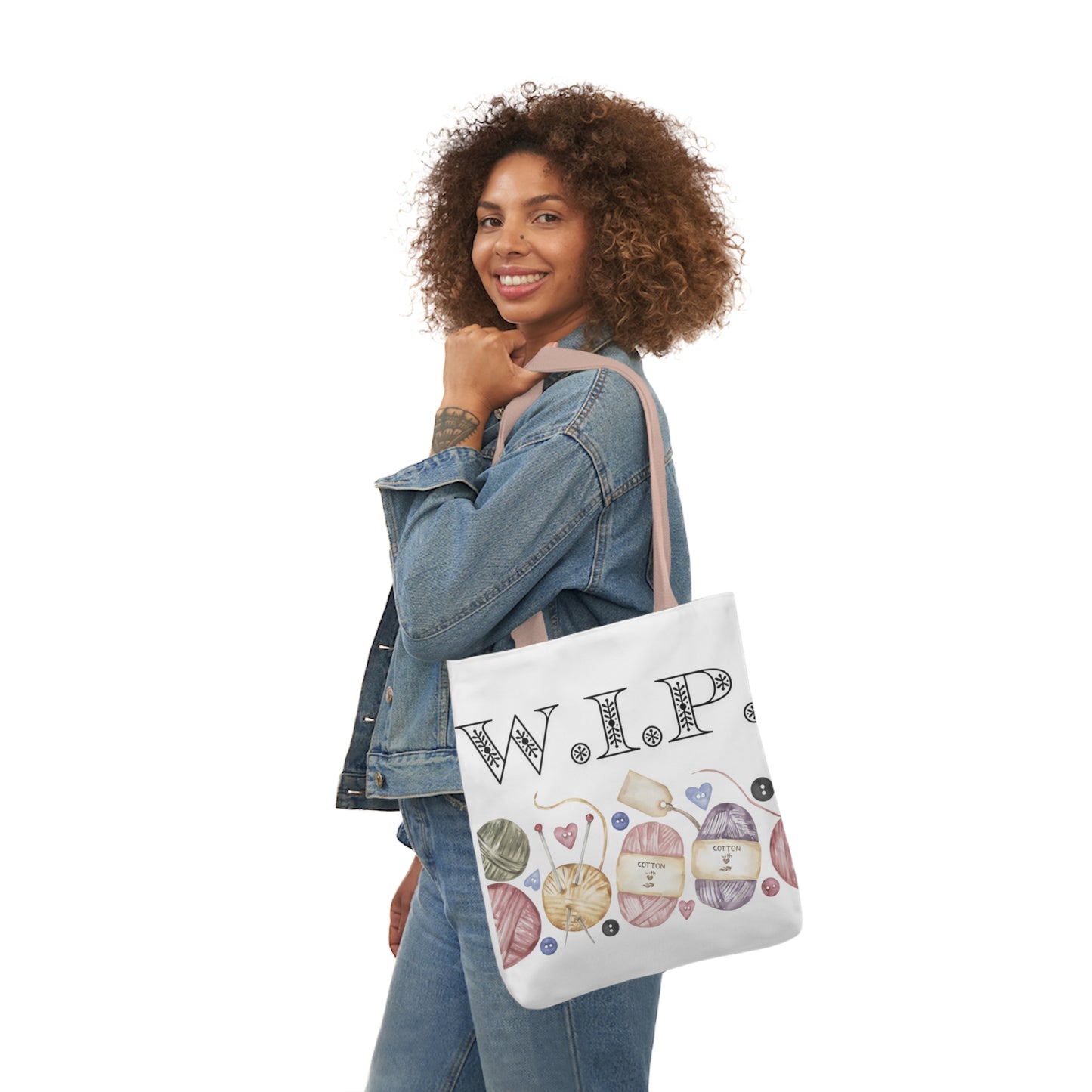 W.I.P. Yarn Canvas Tote Bag, 5-Color Straps