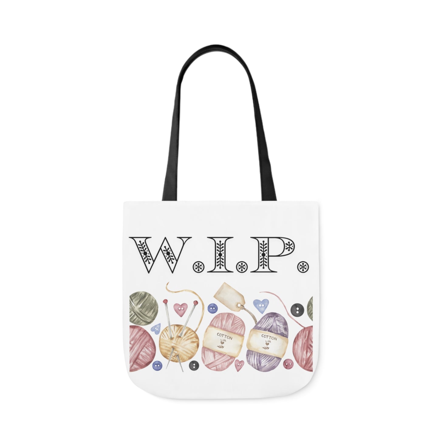 W.I.P. Yarn Canvas Tote Bag, 5-Color Straps