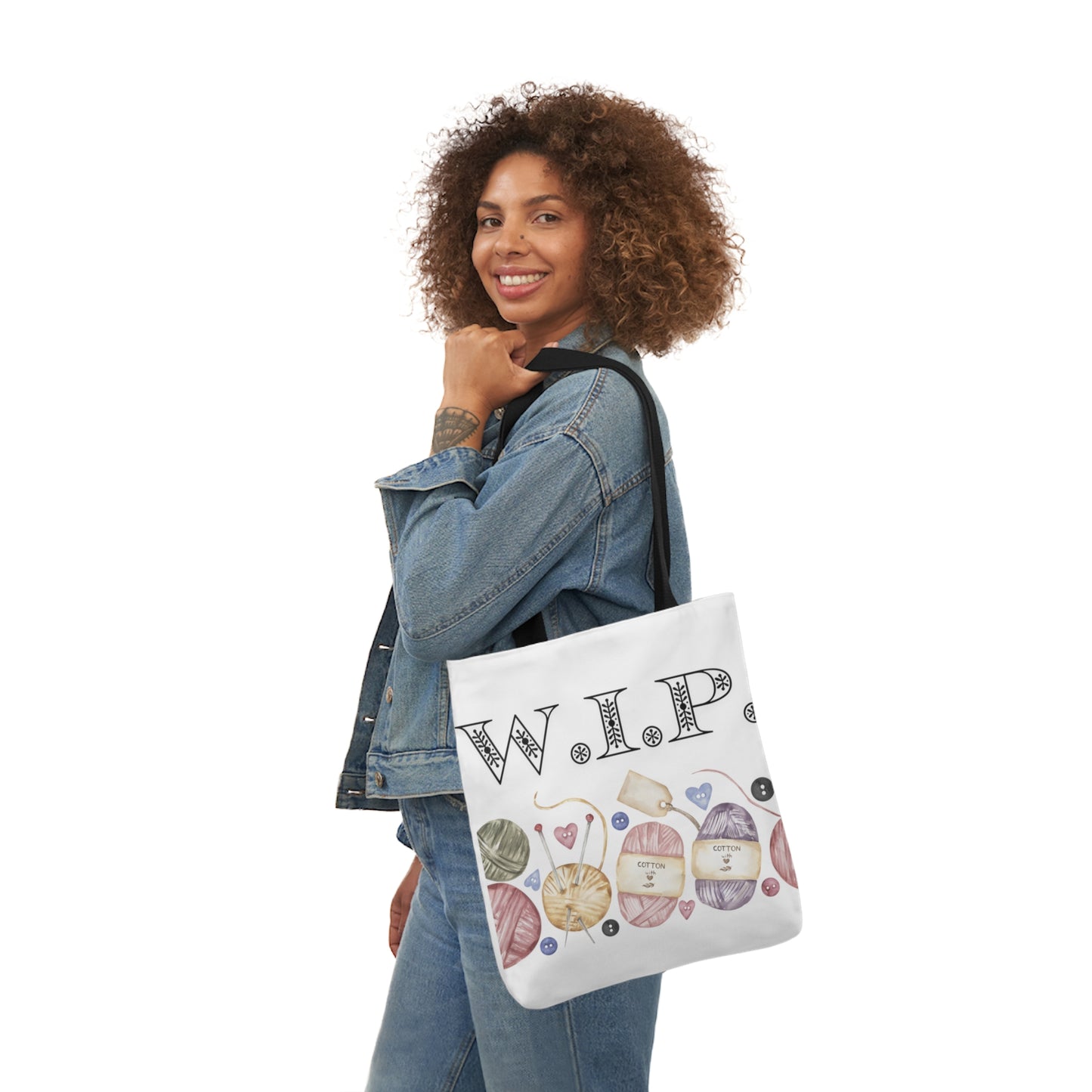 W.I.P. Yarn Canvas Tote Bag, 5-Color Straps