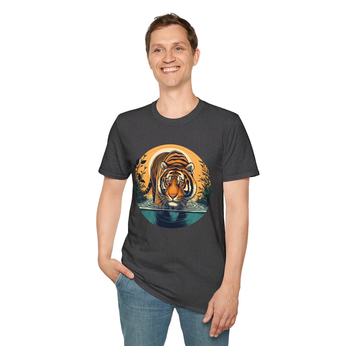 Tiger Wading Unisex Softstyle T-Shirt