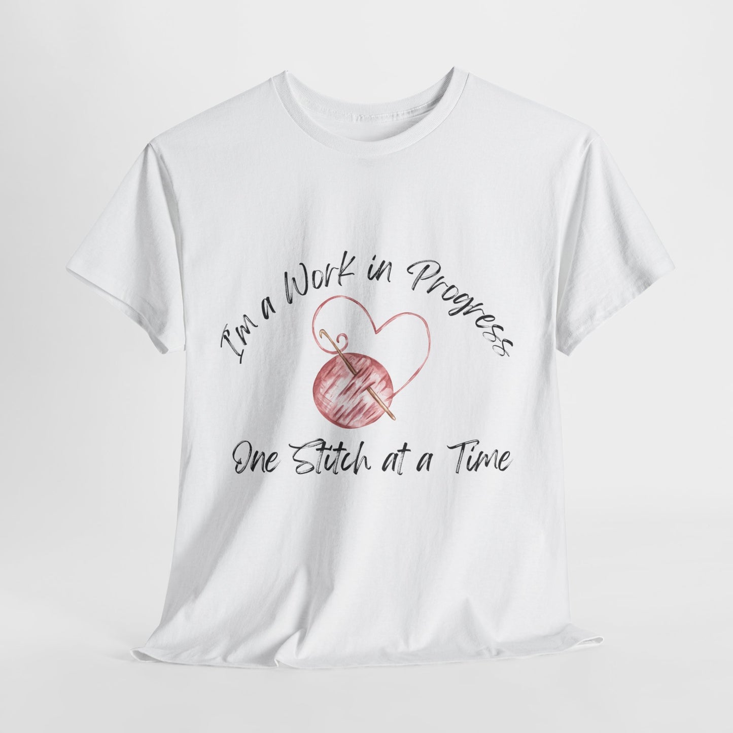 "WIP, One Stitch at a Time" Unisex Heavy Cotton Tee