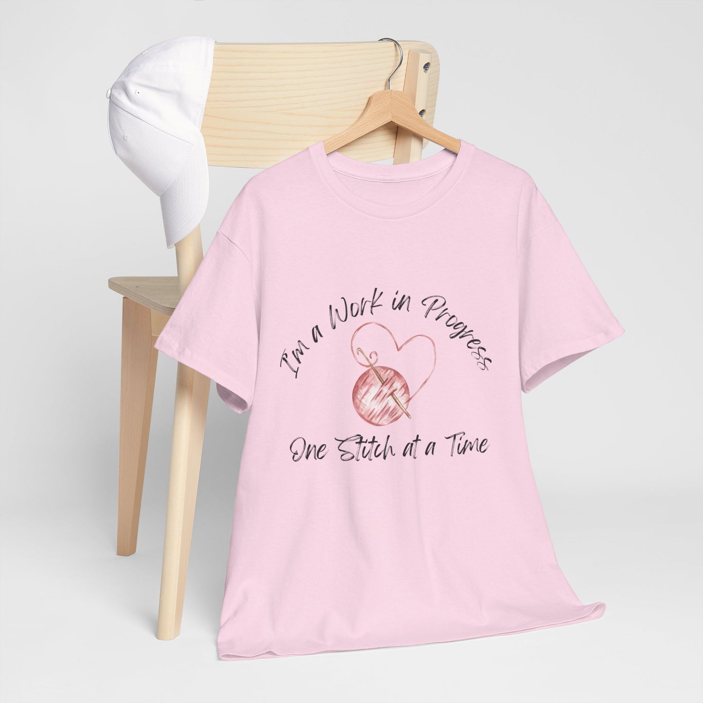 "WIP, One Stitch at a Time" Unisex Heavy Cotton Tee