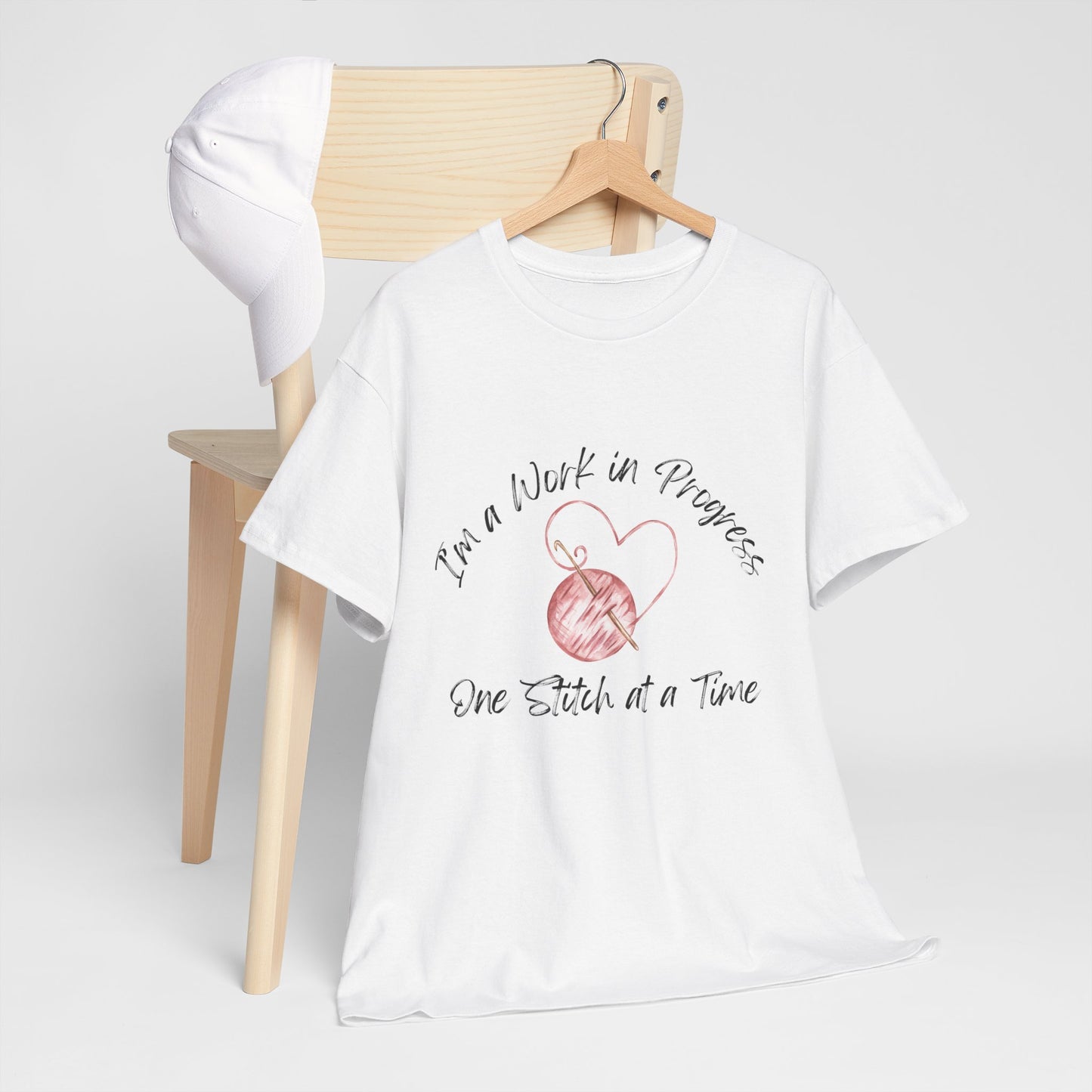 "WIP, One Stitch at a Time" Unisex Heavy Cotton Tee