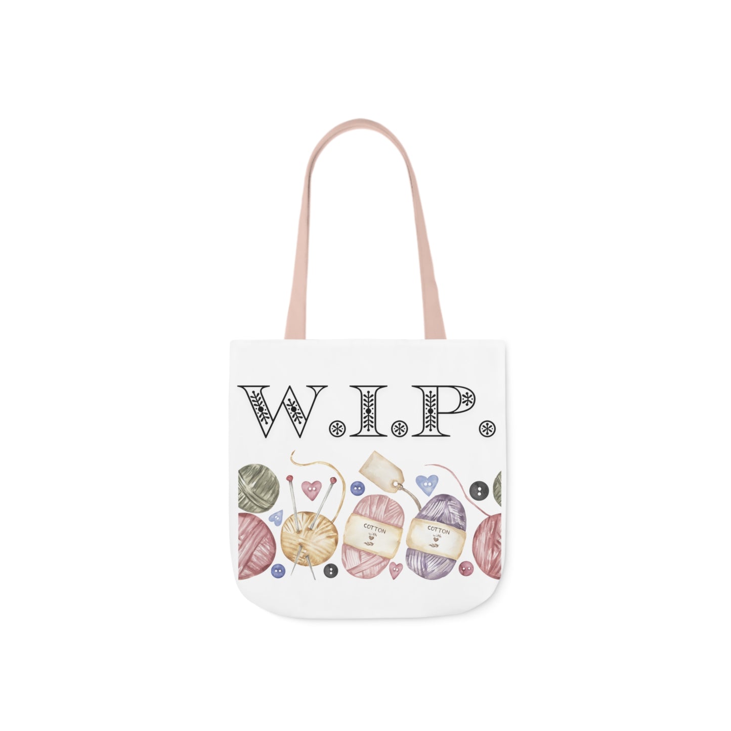 W.I.P. Yarn Canvas Tote Bag, 5-Color Straps