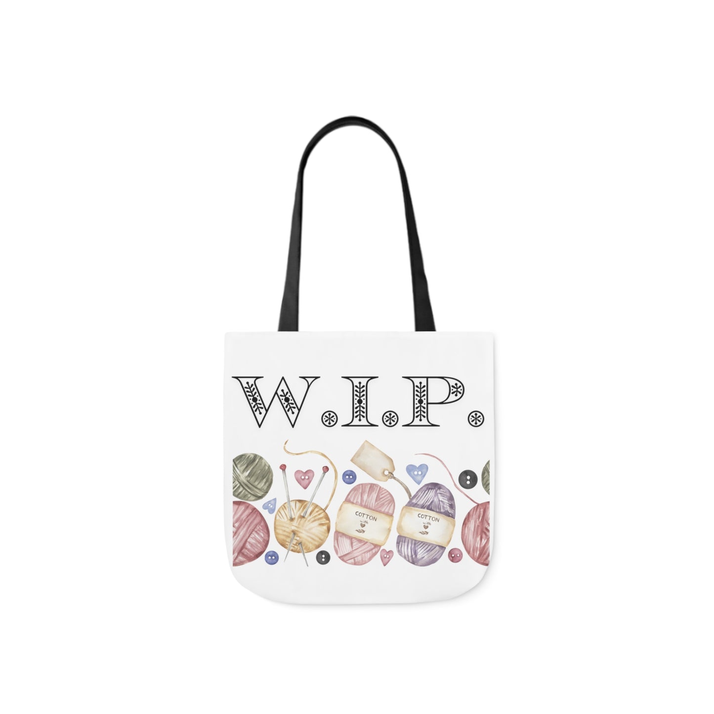 W.I.P. Yarn Canvas Tote Bag, 5-Color Straps