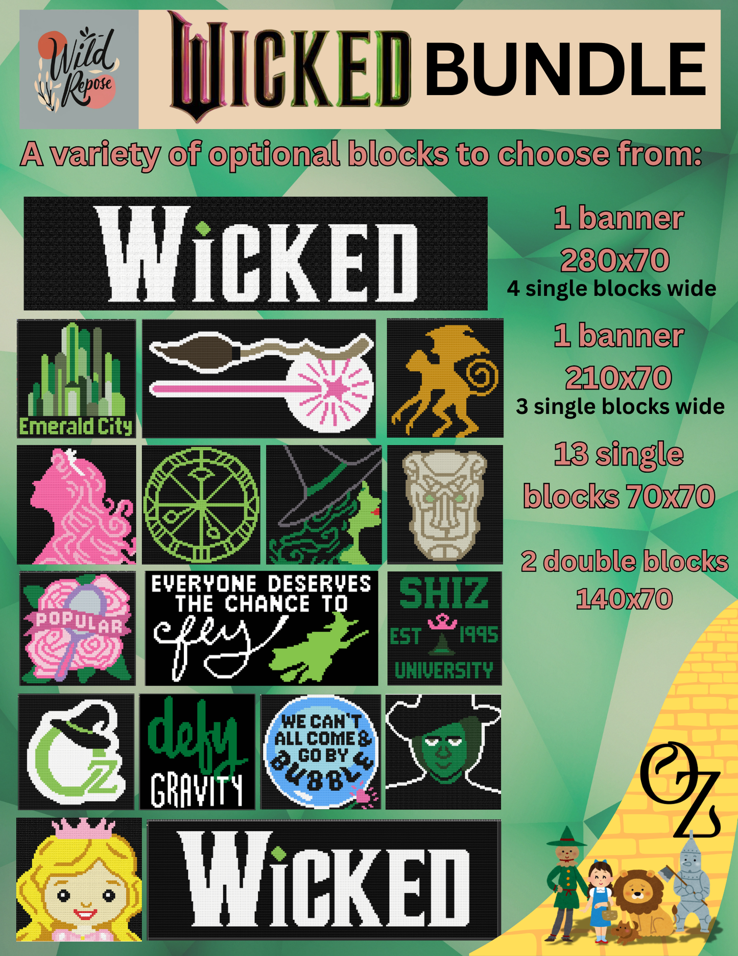 Wicked BUNDLE - SC Blocks 70x70 Banner 210x70 and 280x70