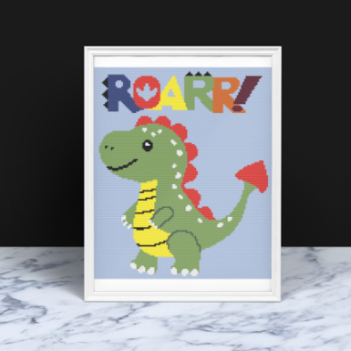 DINOSAUR ROAR Crochet Pattern 120x140