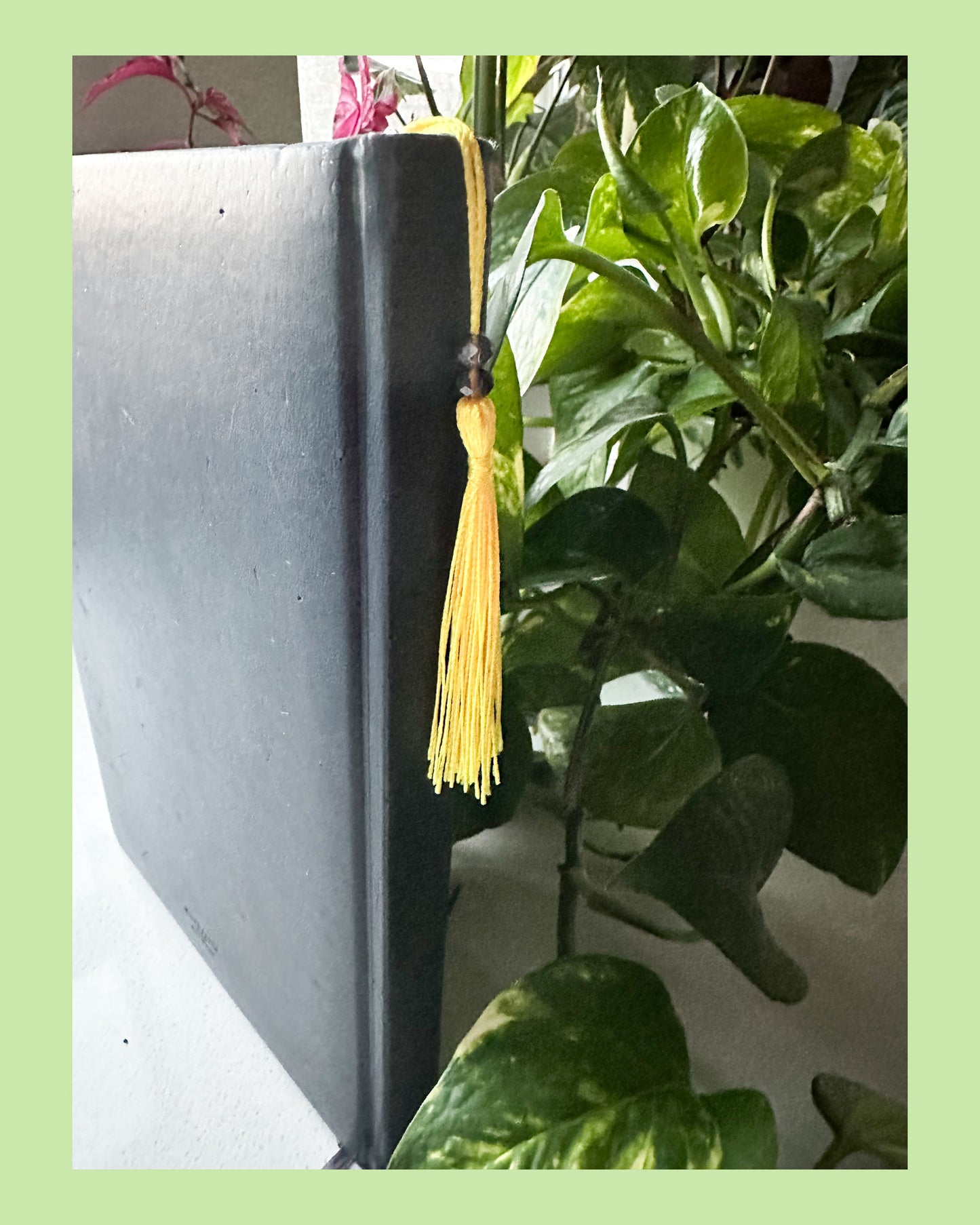 Bronze Medallion Bookmark with Beaded Red Tassel