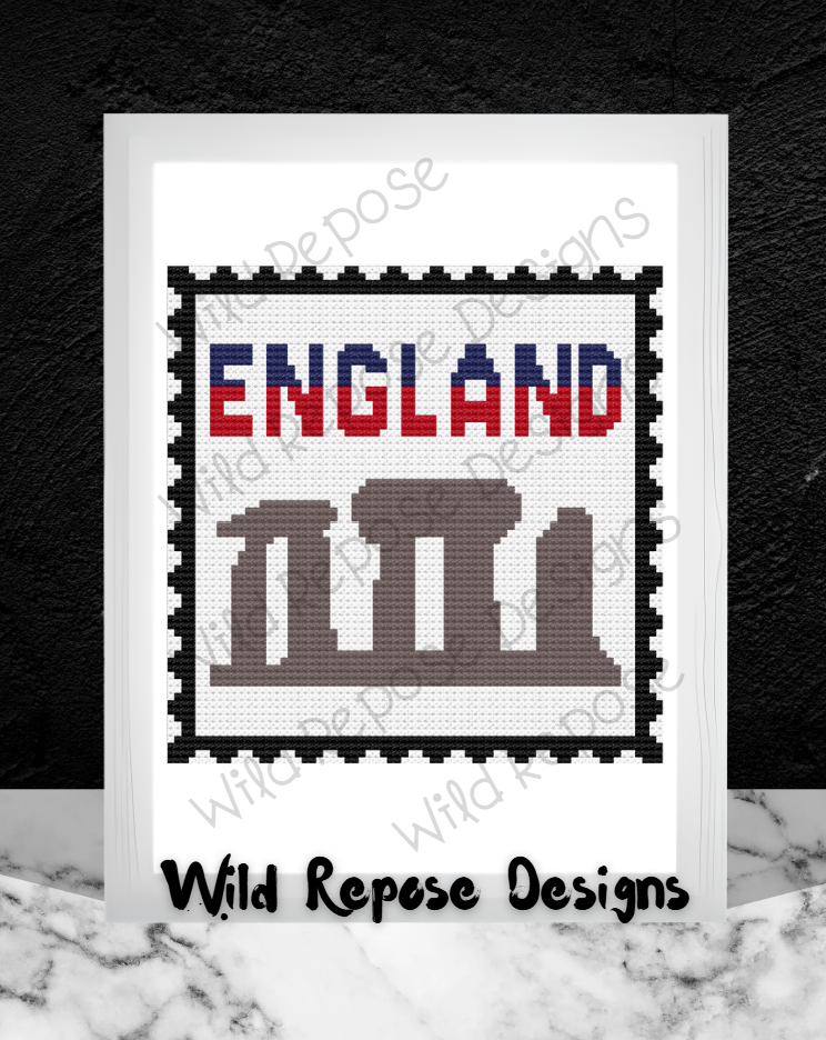 ENGLAND STAMP Crochet Pattern 70X70 SC & C2C