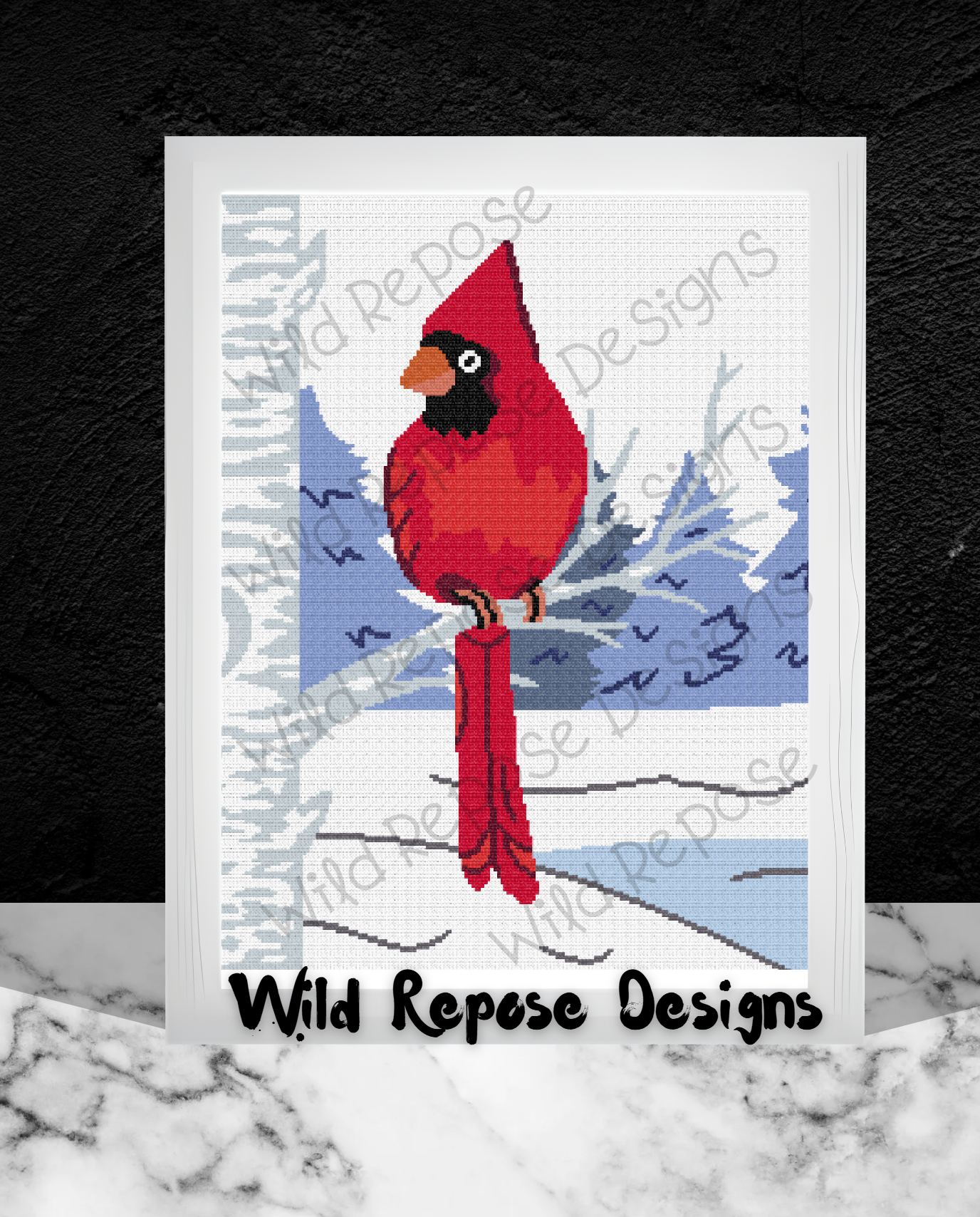 Winter Cardinal Crochet Pattern 192x240