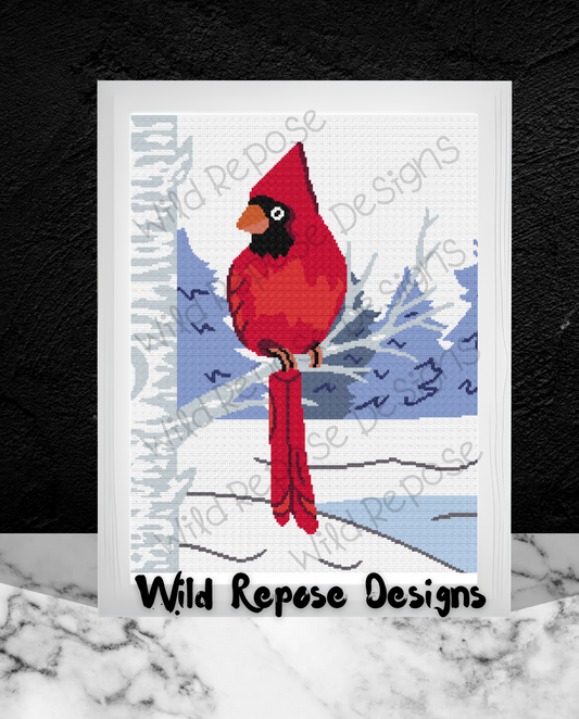 Winter Cardinal Crochet Pattern 192x240