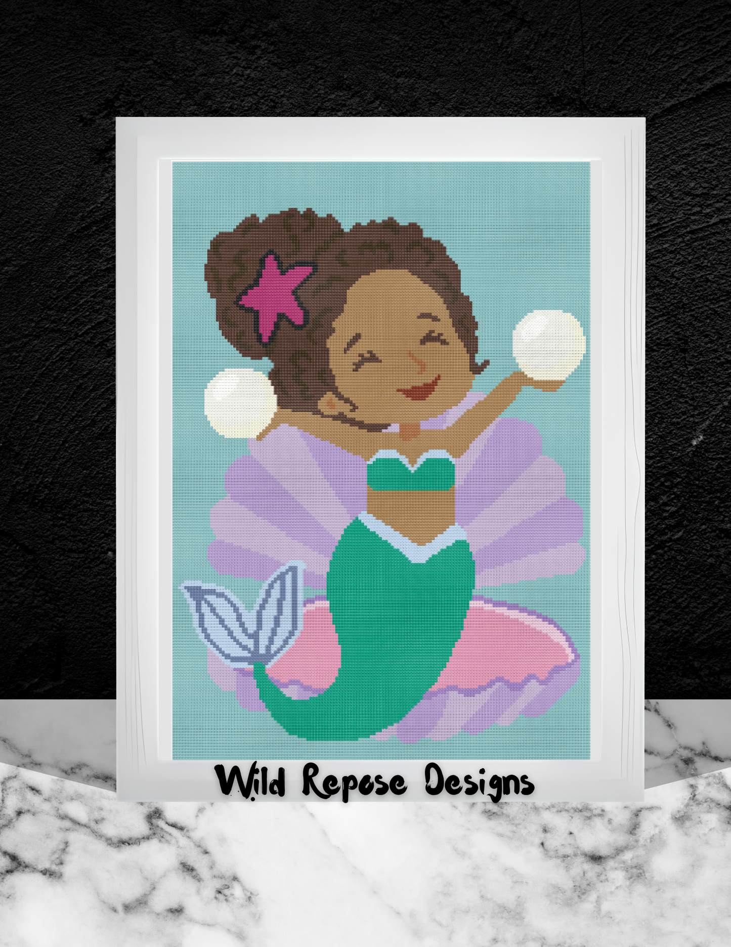 Mermaid with Pearls Crochet Pattern 144 x 216