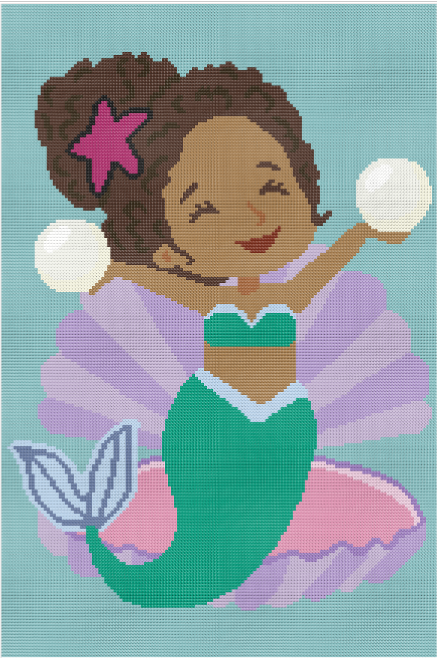 Mermaid with Pearls Crochet Pattern 144 x 216