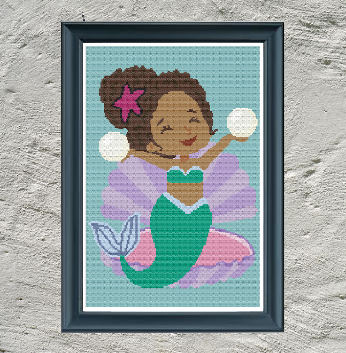 Mermaid with Pearls Crochet Pattern 144 x 216