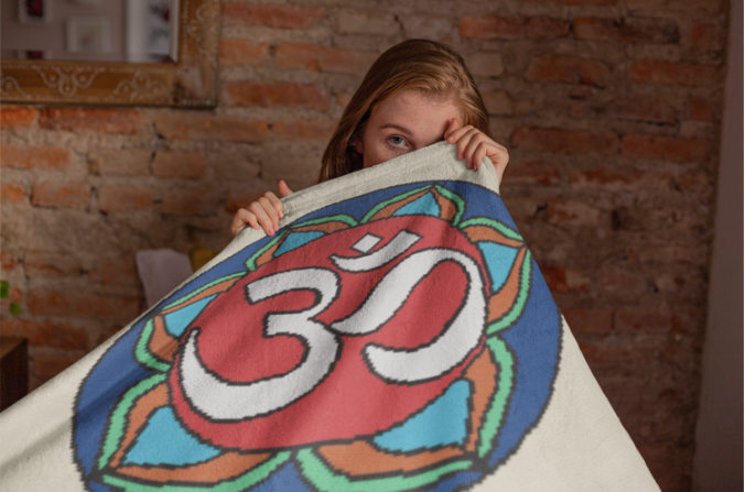 OM MANDALA Crochet Pattern 190x240