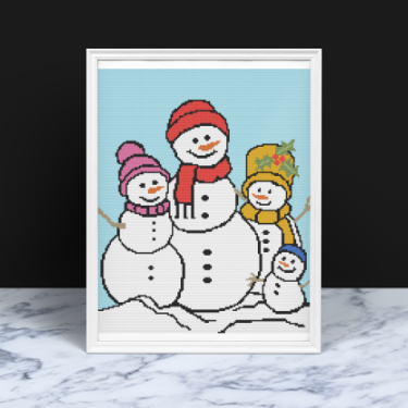 Snowman Family Crochet Pattern 180 x 180