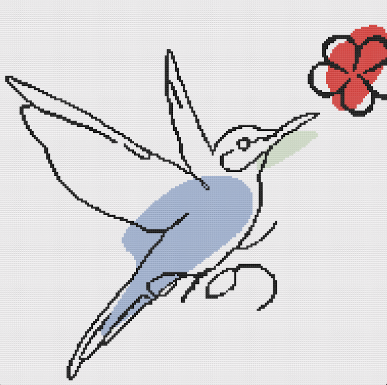 Hummingbird Silhouette Crochet Pattern, 190 x 190