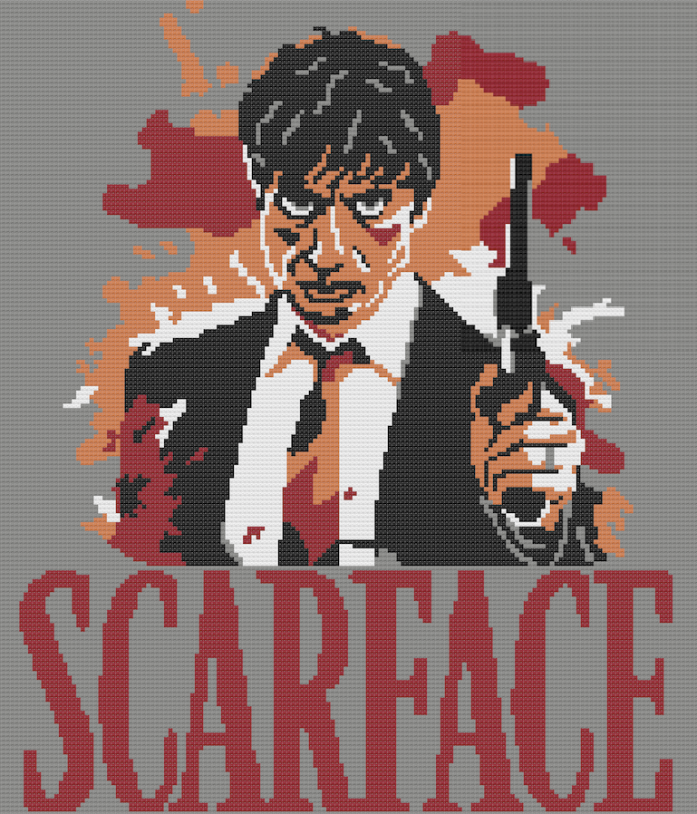 Scarface Splatter Crochet Pattern 160x186