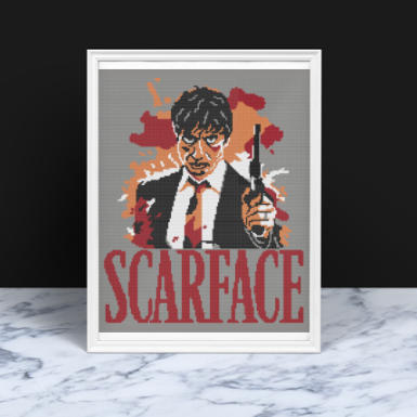 Scarface Splatter Crochet Pattern 160x186