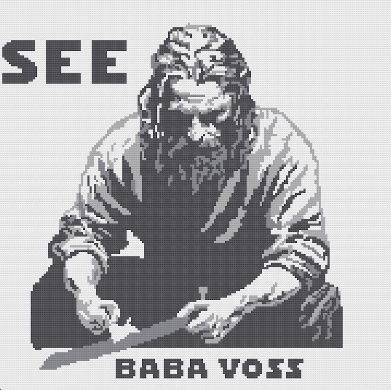 SEE, Baba Voss, Cleaning Sword Crochet Pattern 180x180