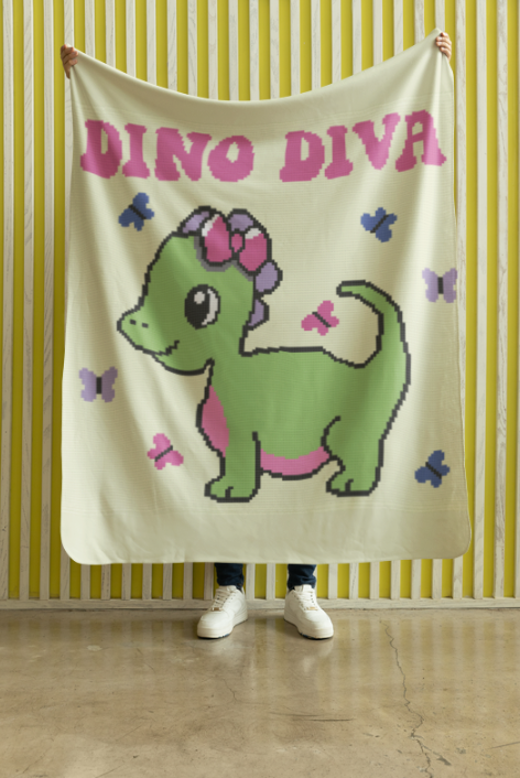 DINO DIVA Crochet Pattern 150x160